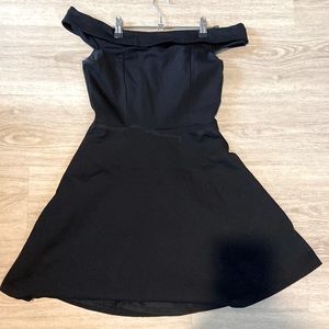 Off-shoulder formal black dress